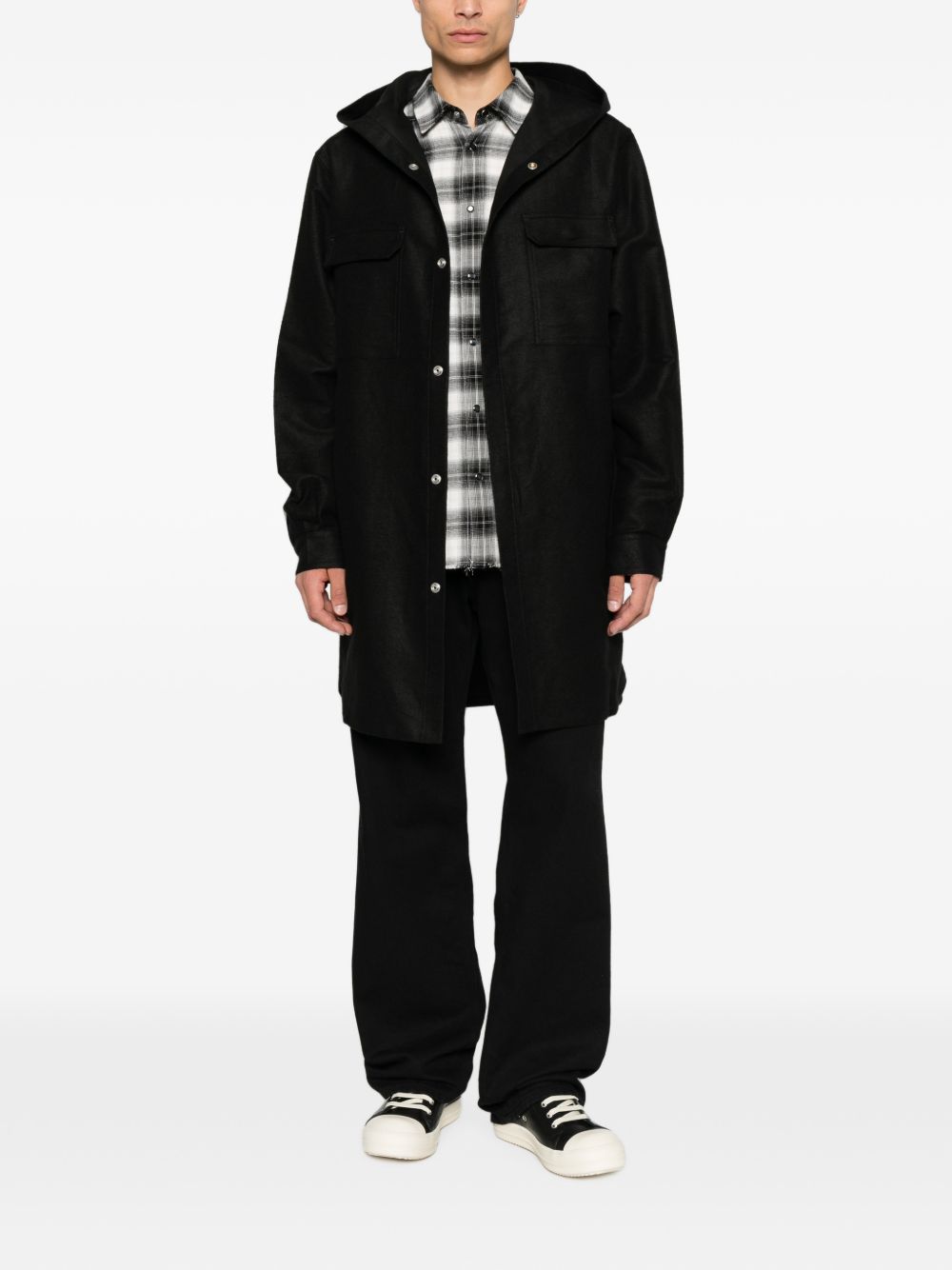 Rick Owens RU02F4297 MOR09 camicia uomo nera