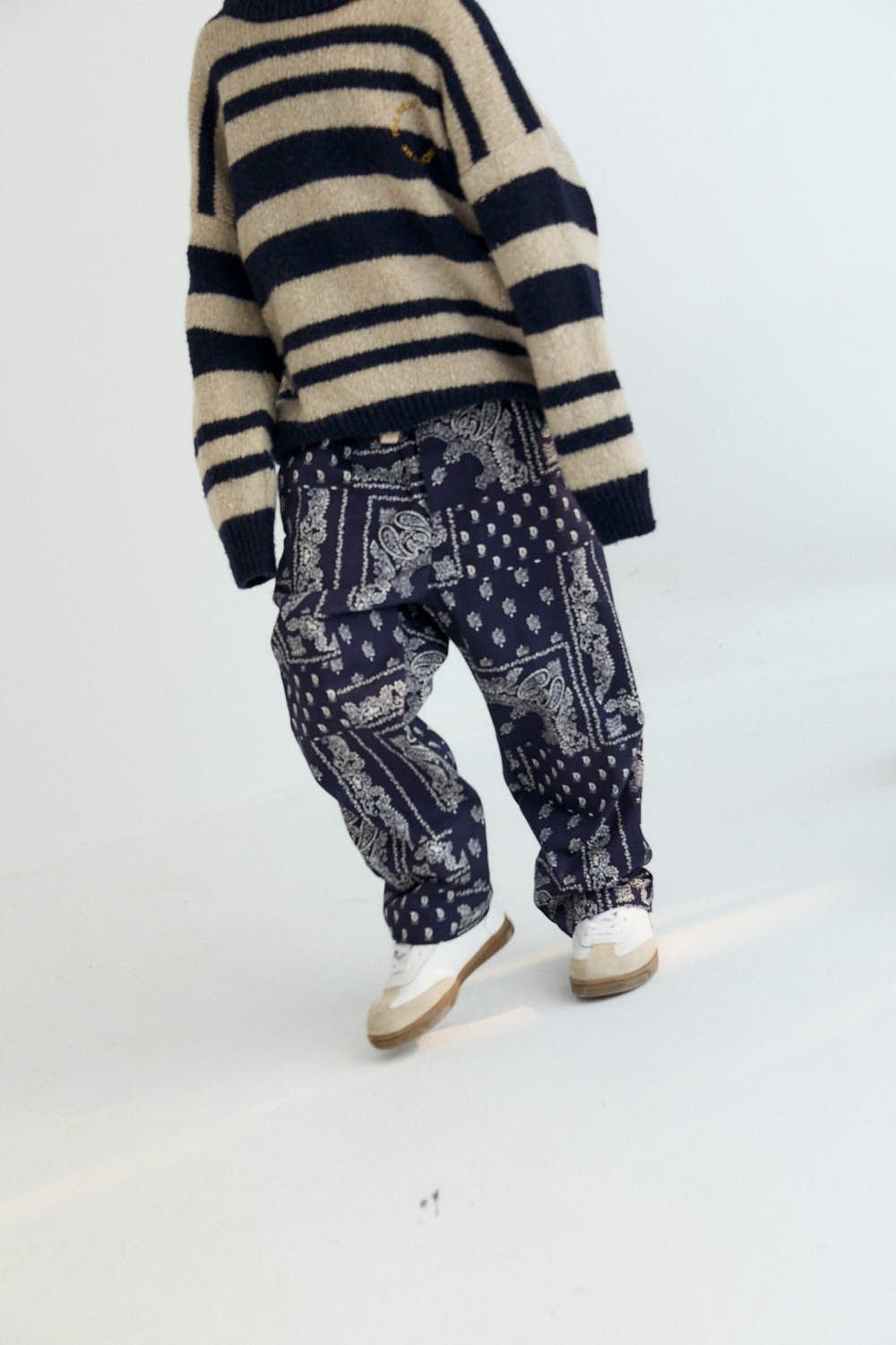 The New Society Luis Print pantaloni bambino flanella cotone