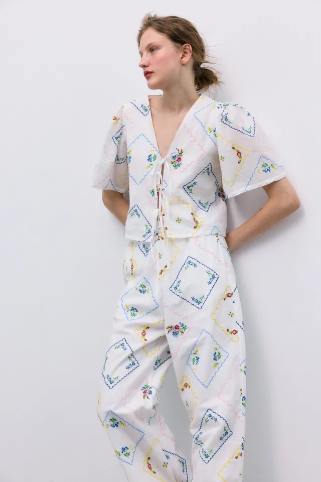 The New Society Jacinthe Camicia Donna Ricamata Cotone
