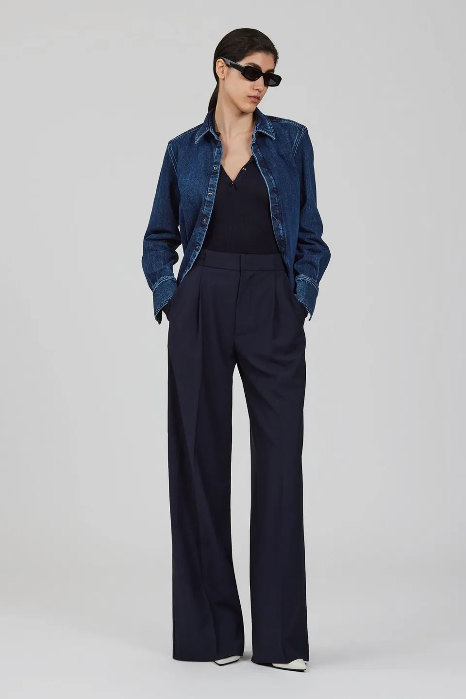 Sa Su Phi Petit camicia denim grigia indaco