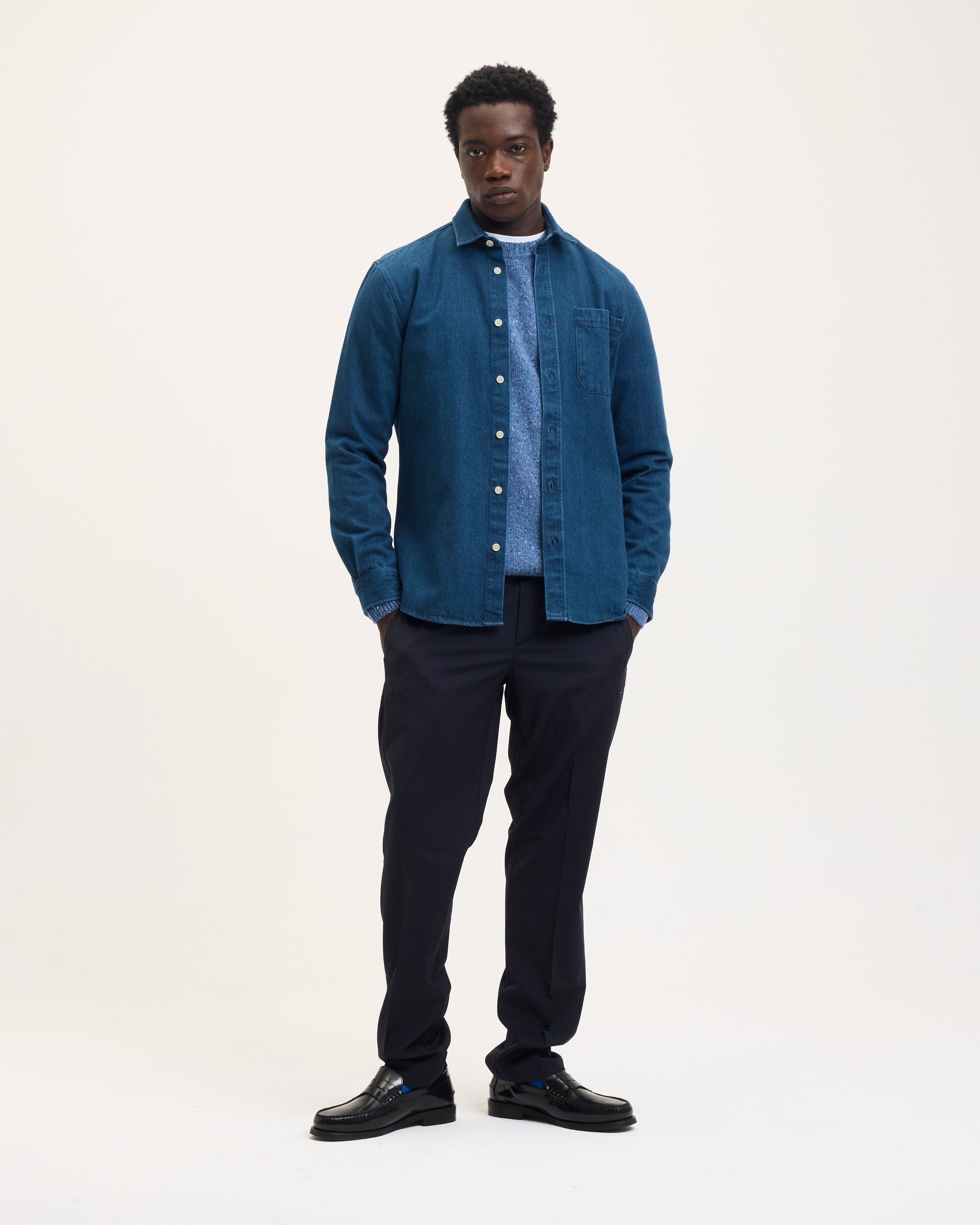 GOODPEOPLE Stanford camicia denim blu relaxed