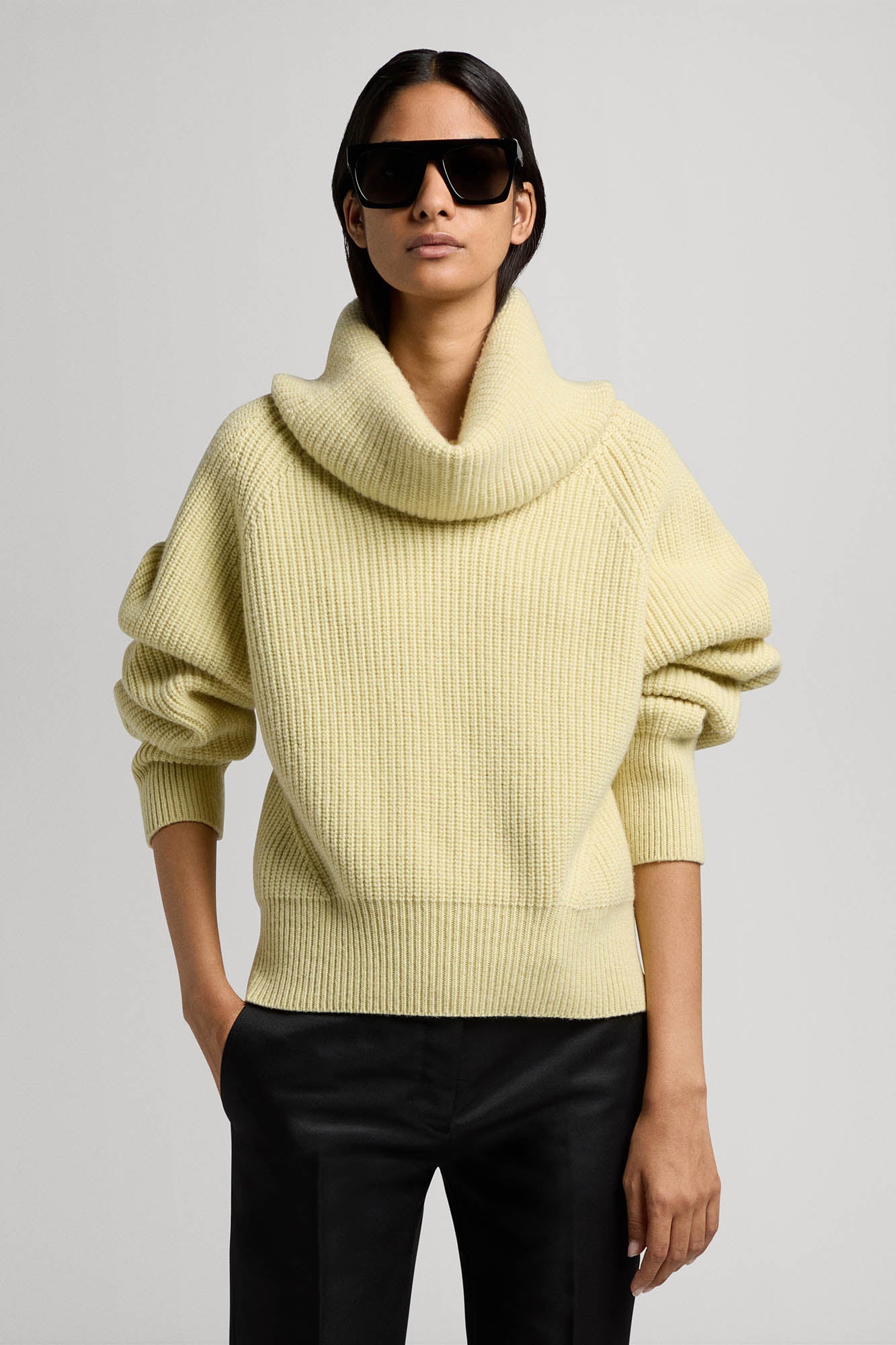 Sa Su Phi maglione collo alto cashmere giallo chiaro 38