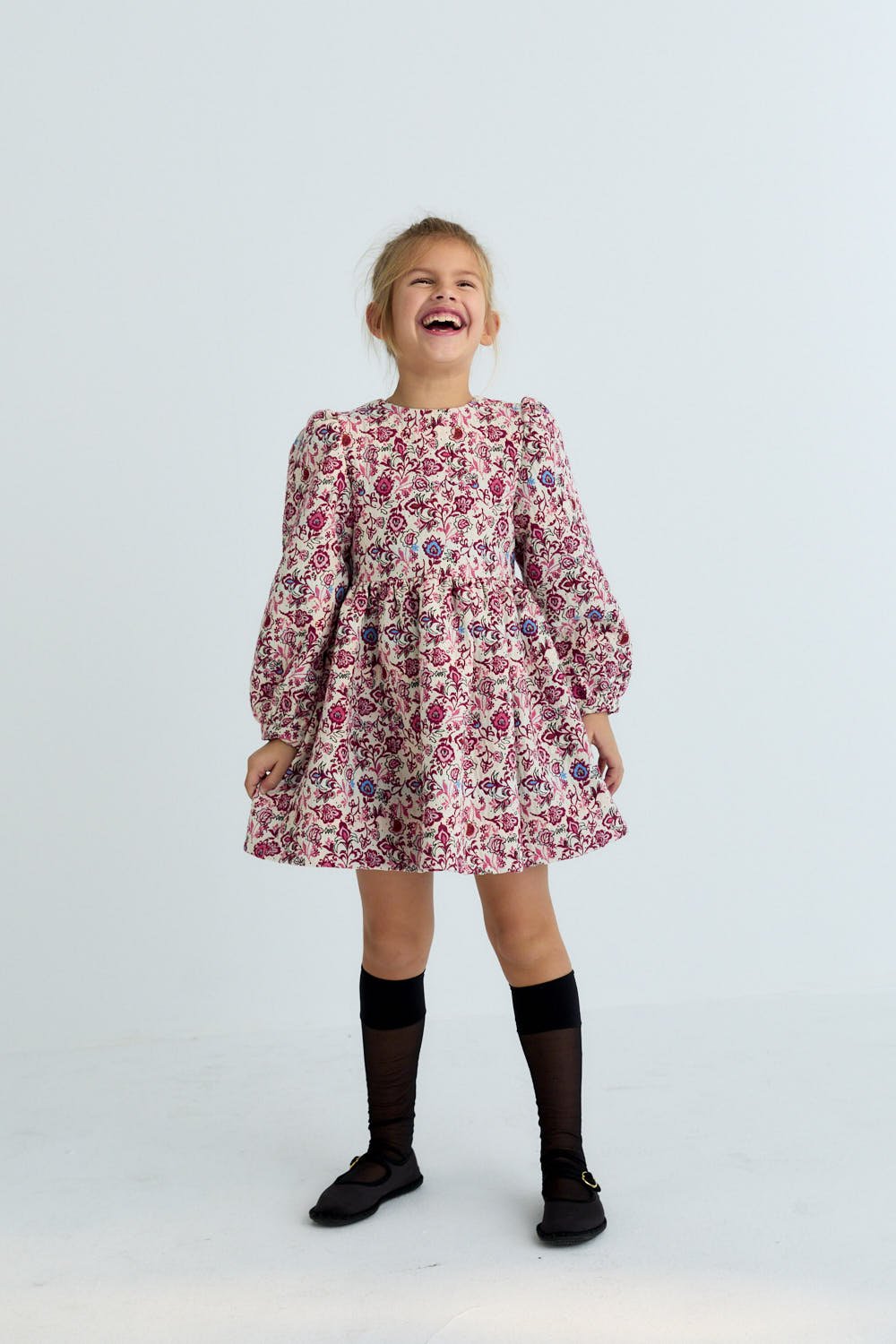 The New Society Clarissa abito bambina jacquard floreale