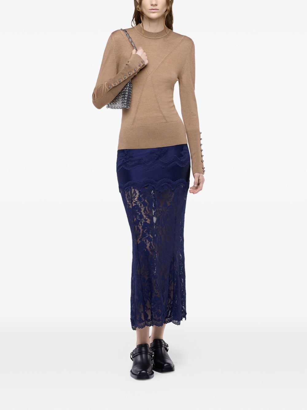 Rabanne 26AJJU021PA0170 gonna corta blu