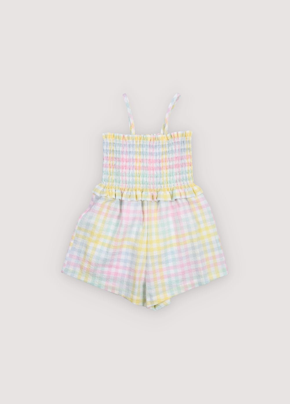 The New Society Mallow Jumpsuit tuta bambina a quadretti seersucker