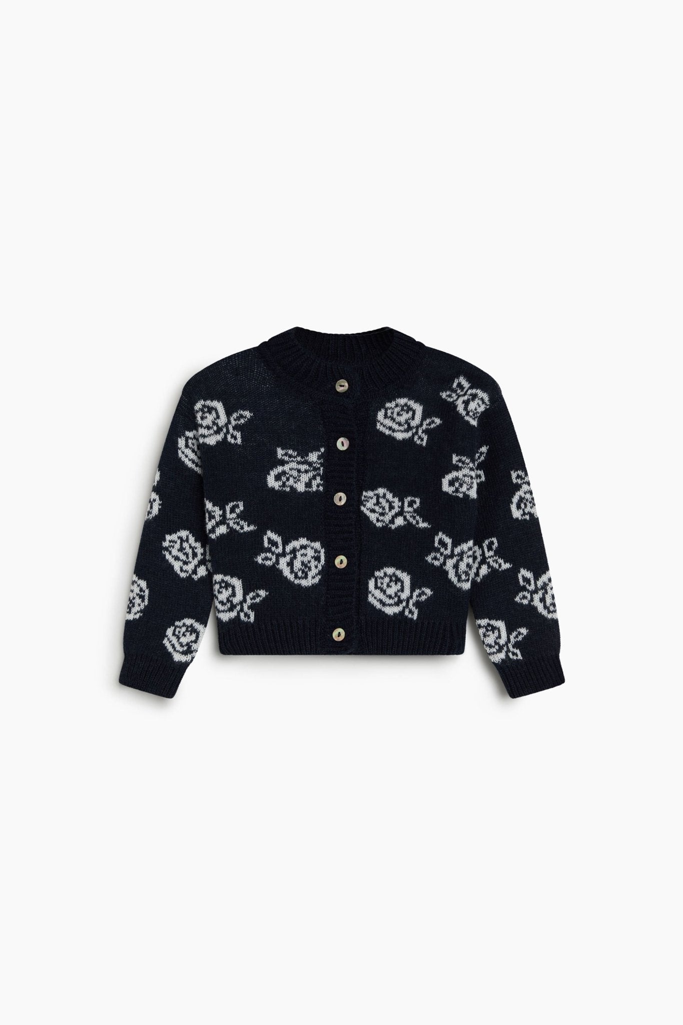 The New Society Fleckers cardigan neonato floreale lana
