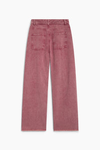 The New Society TNS Denim Wide Leg Pantaloni Rumba Red