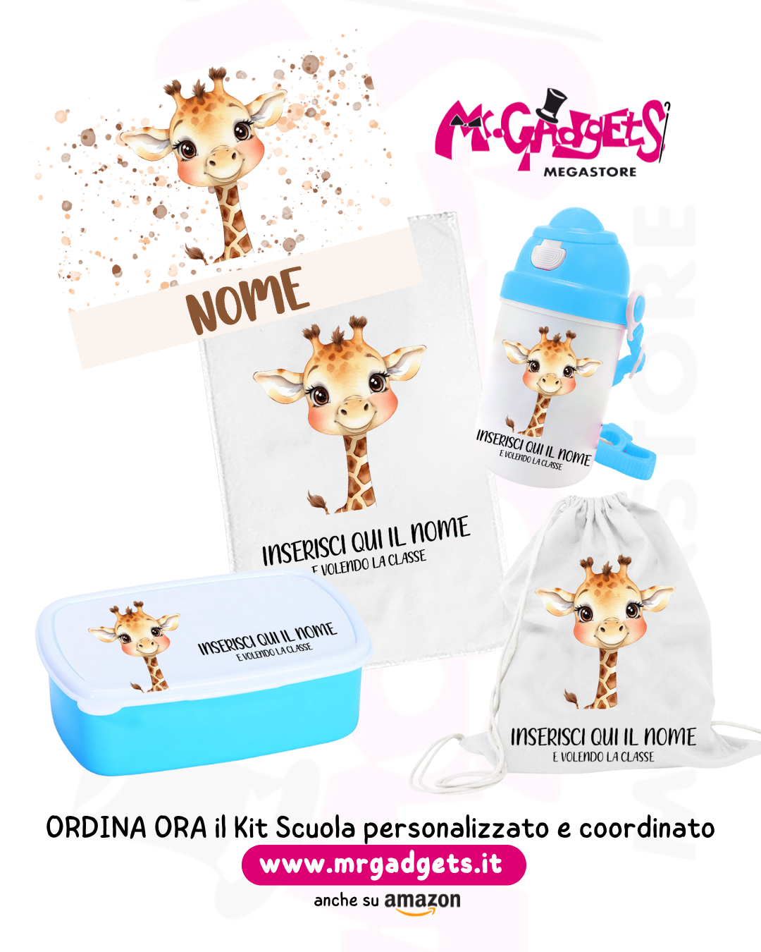 Mr. Gadgets Kit Scuola Giraffa kit scuola personalizzato