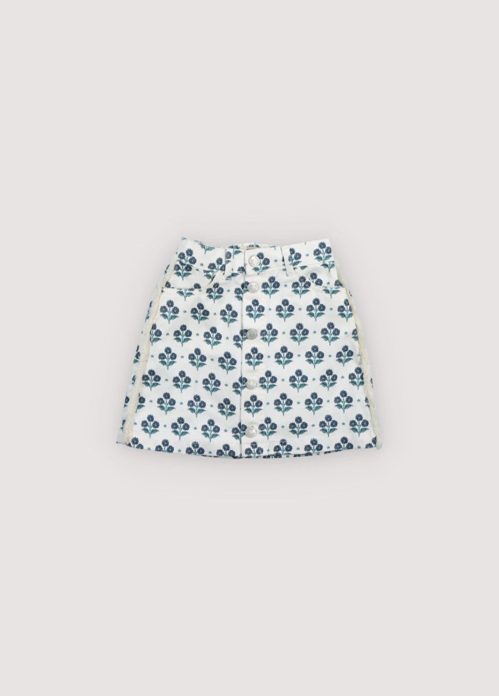 The New Society Leros gonna denim blu stampa