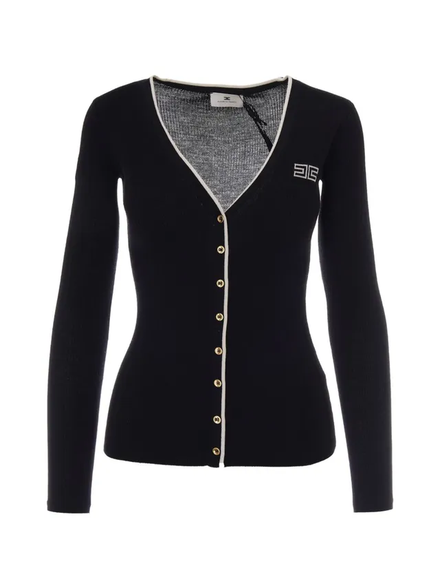 Elisabetta Franchi MK16B66E2 Maglia Nero Burro Donna