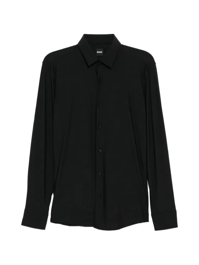 BOSS 50555747 camicia uomo nero tinta unita