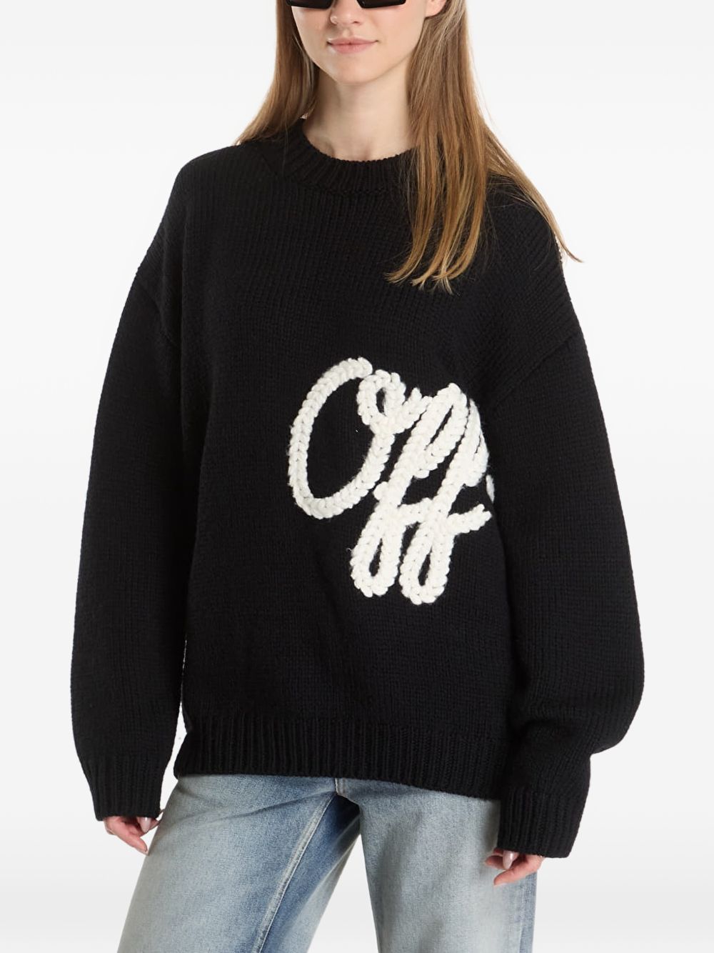 Off-White 44MHE212F26 maglia nera uomo