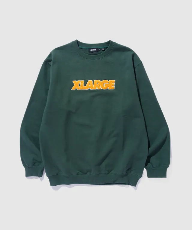 X-Large Chenille Standard Logo felpa girocollo nera cotone
