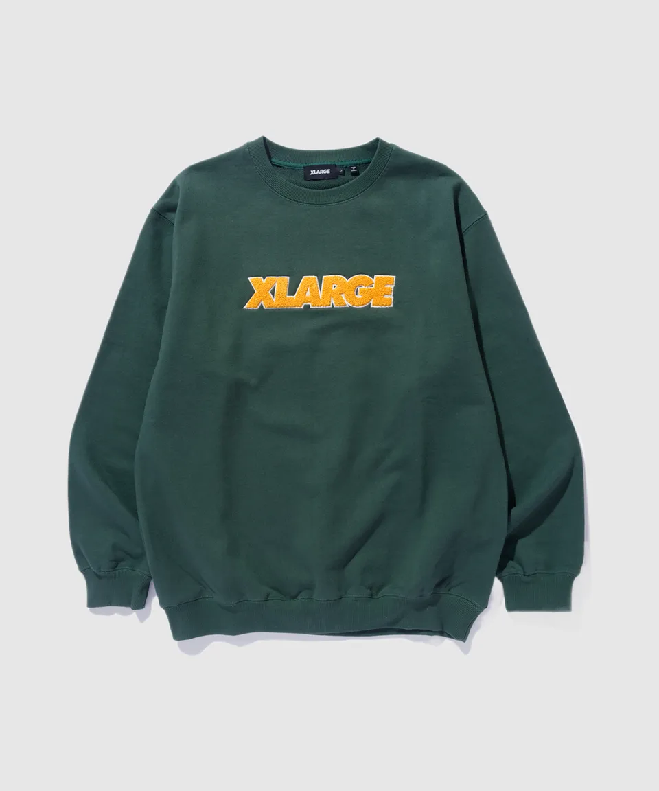 X-Large Chenille Standard Logo felpa girocollo nera cotone