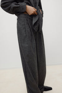 The New Society Opal Pantaloni Donna Lana con Pieghe