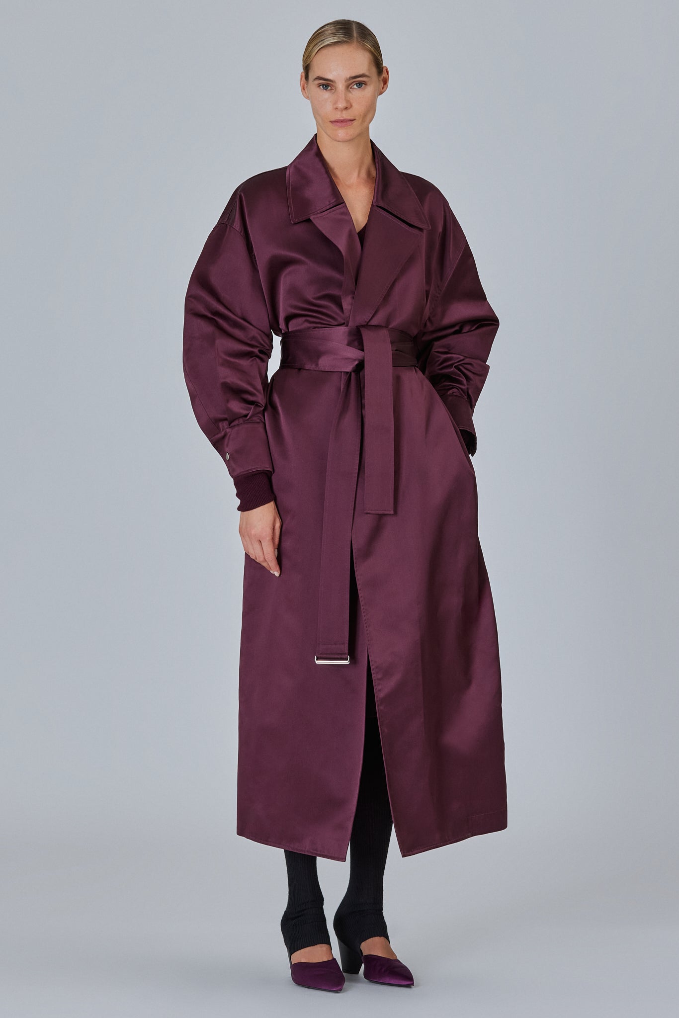 Sa Su Phi Valentina Trench Duchesse di Seta A-Line
