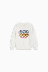 The New Society SmileyWorld felpa teen cotone bianca