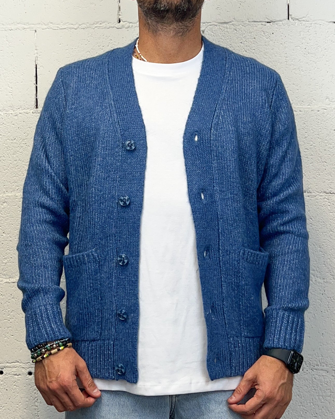 OVER-D Topazio Cardigan Tasche Toppa Vestibilità Regolare
