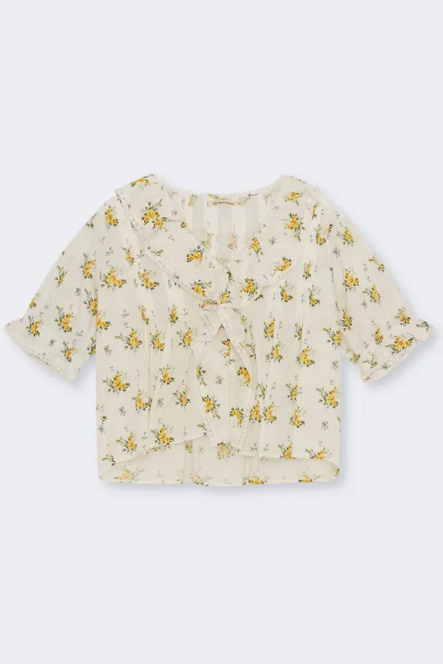 The New Society Mimosa blusa Mimosa Print fiori cotone