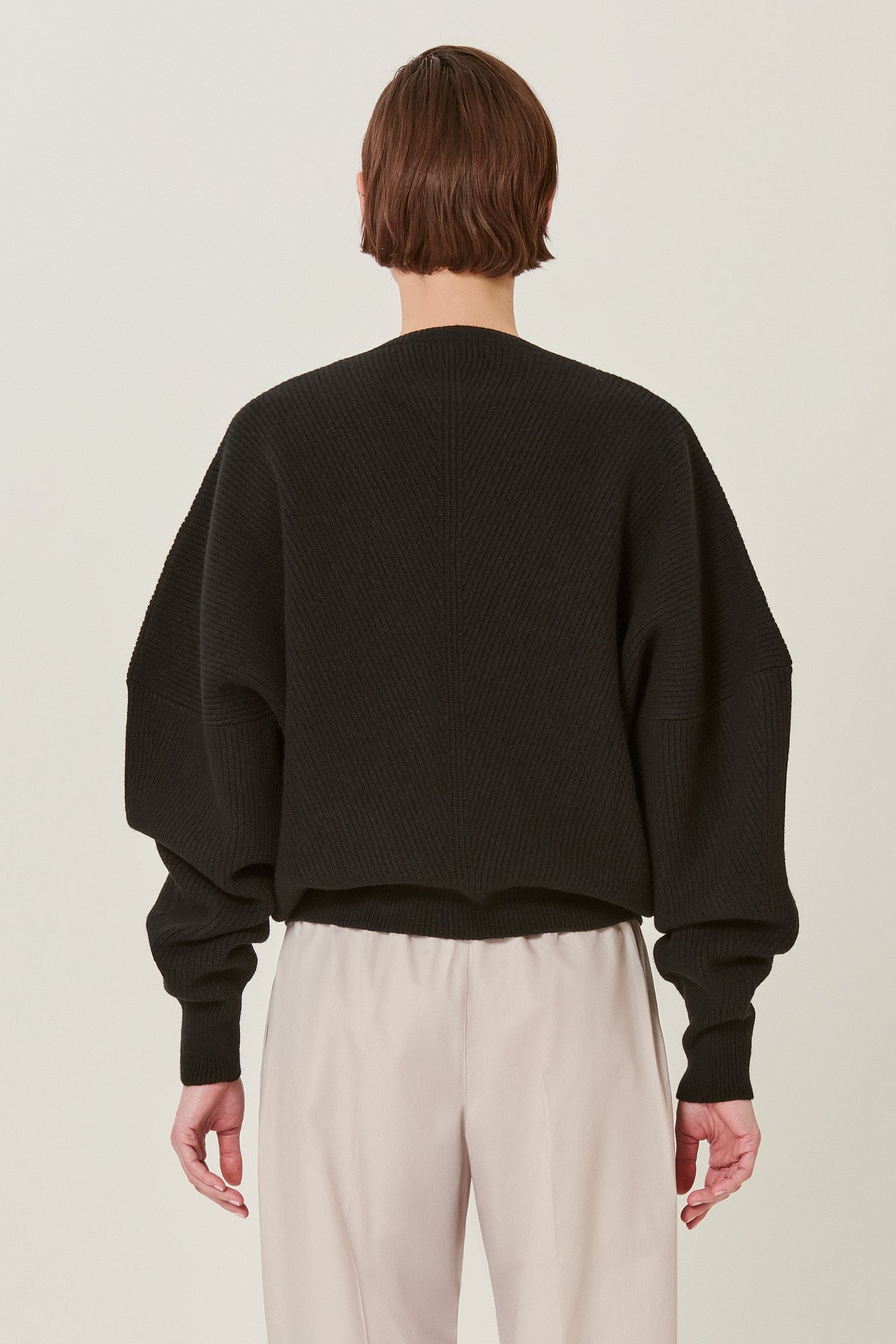 Sa Su Phi maglione coste misto cashmere manica 3/4