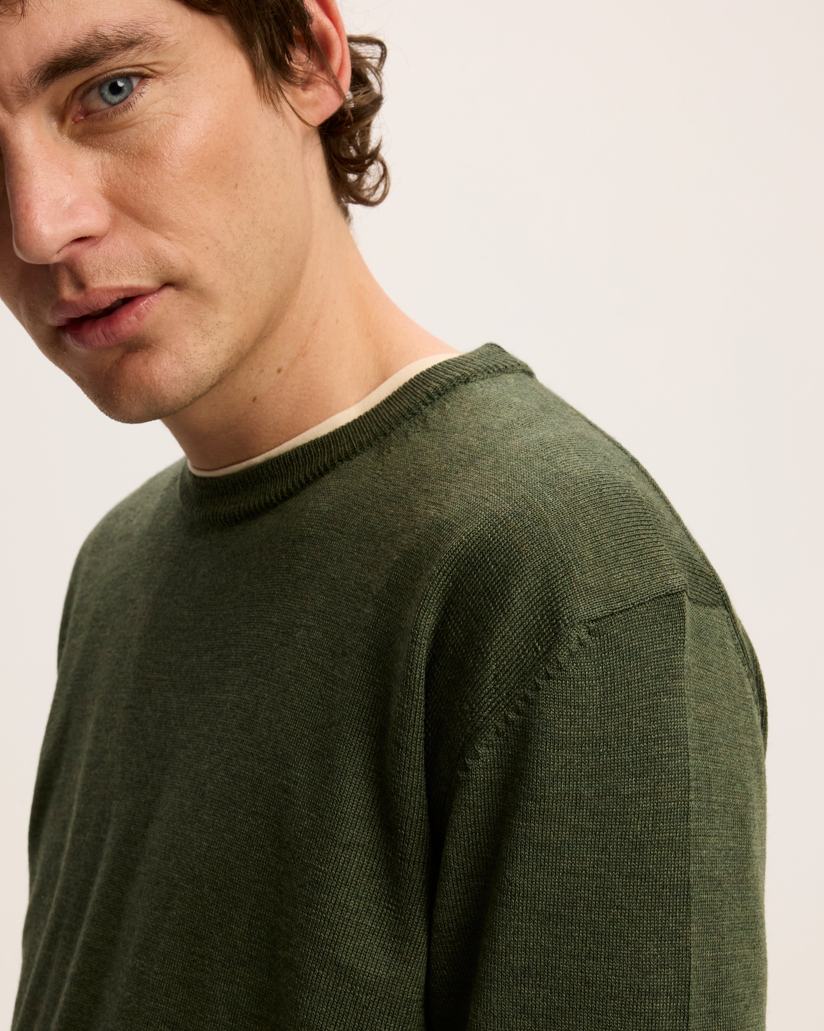 GOODPEOPLE Essential Merino Maglione Verde Melange