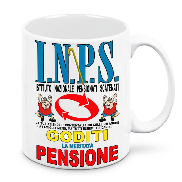 Mr. Gadgets Pensione INPS tazza uomo donna