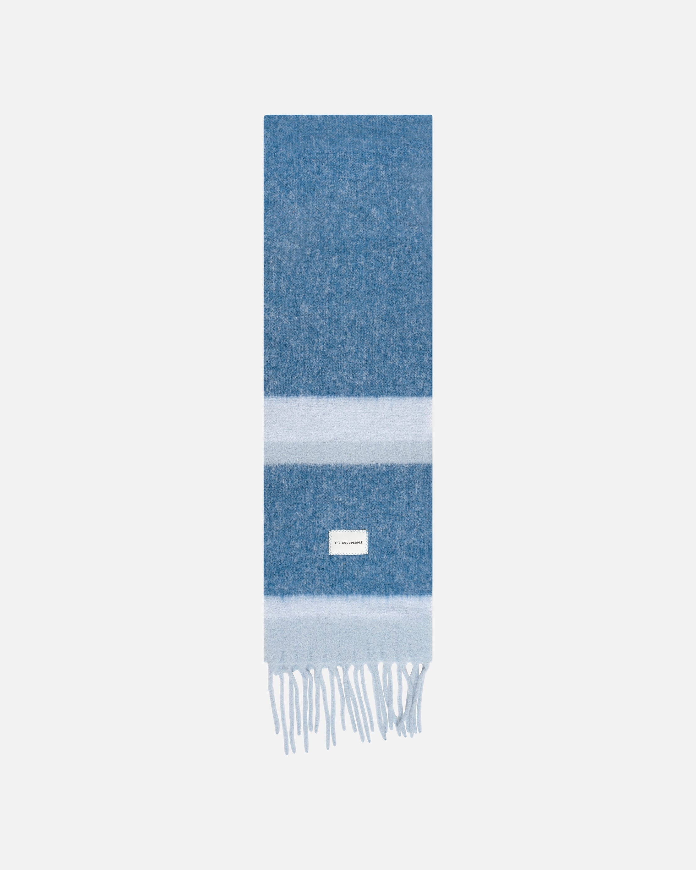 GOODPEOPLE Wool Stripe sciarpa lana blu