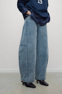 The New Society TNS Denim Curved Trouser jeans donna curvi blu