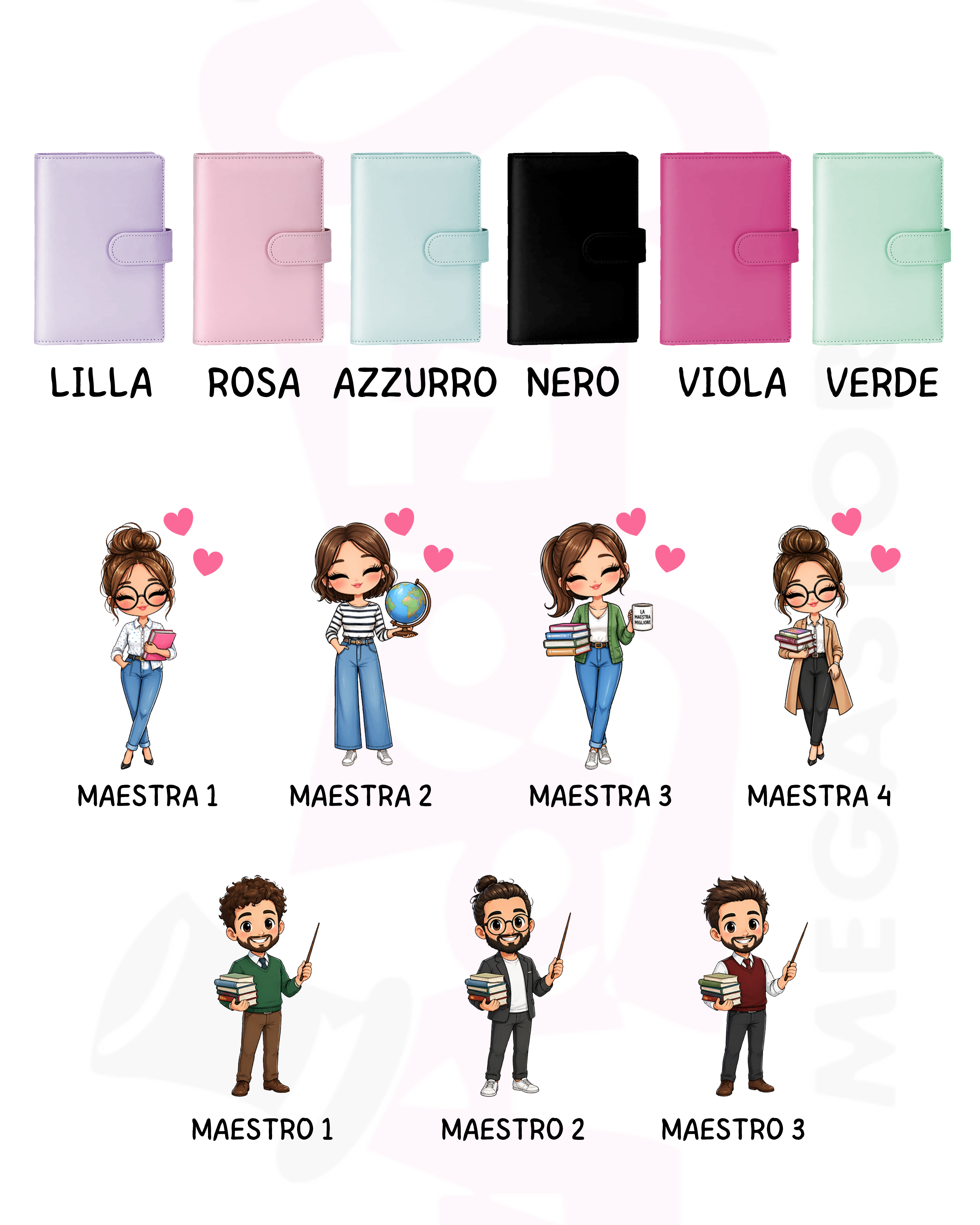 Mr. Gadgets porta agenda per maestri personalizzata colorata