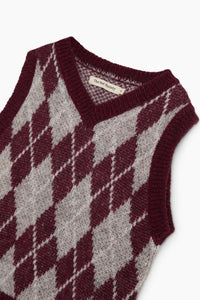 The New Society Dune gilet jacquard rombi mohair