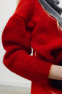 The New Society Cozy Jumper maglione mohair rosso