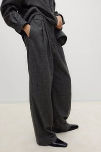 The New Society Opal Pantaloni Donna Lana con Pieghe