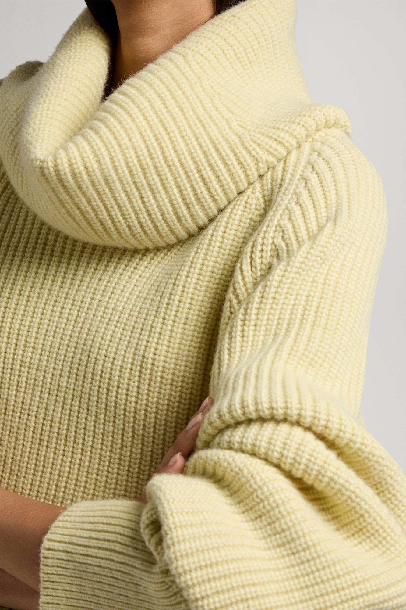 Sa Su Phi maglione collo alto cashmere giallo chiaro 38