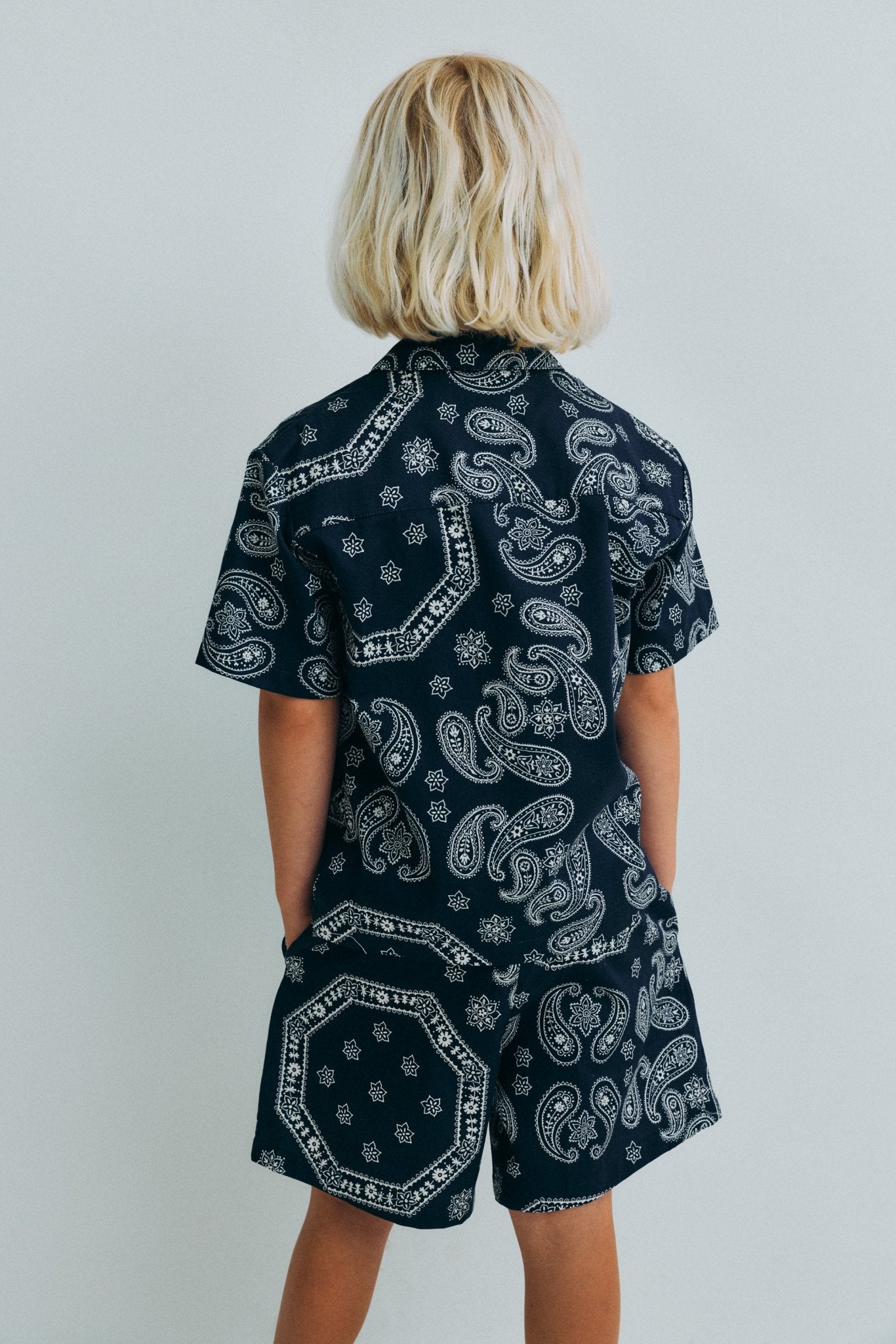 The New Society Aster Bermuda Kids bermuda bandana blu cotone