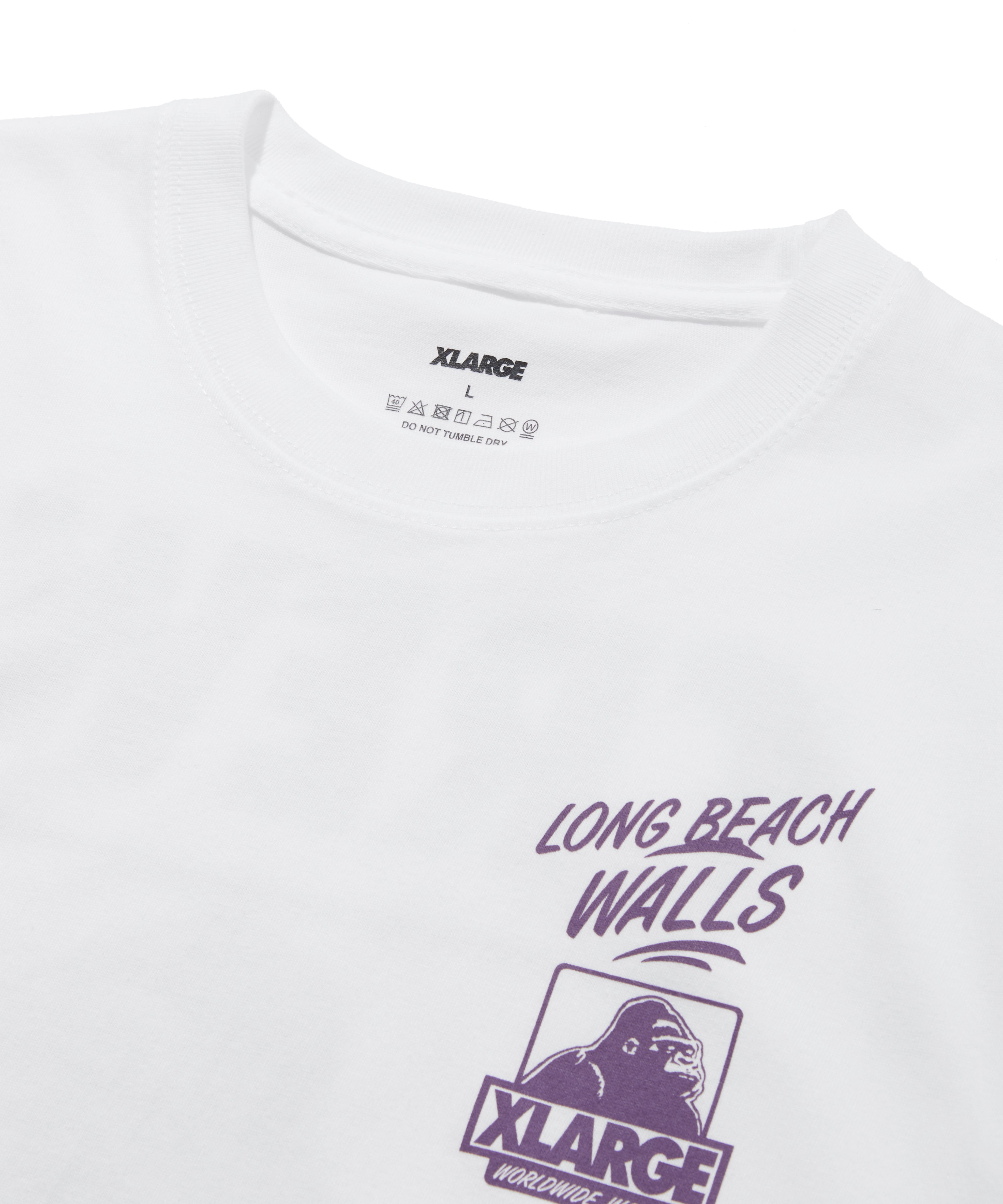 X-Large Long Beach Walls 2026 maglietta bianca cotone