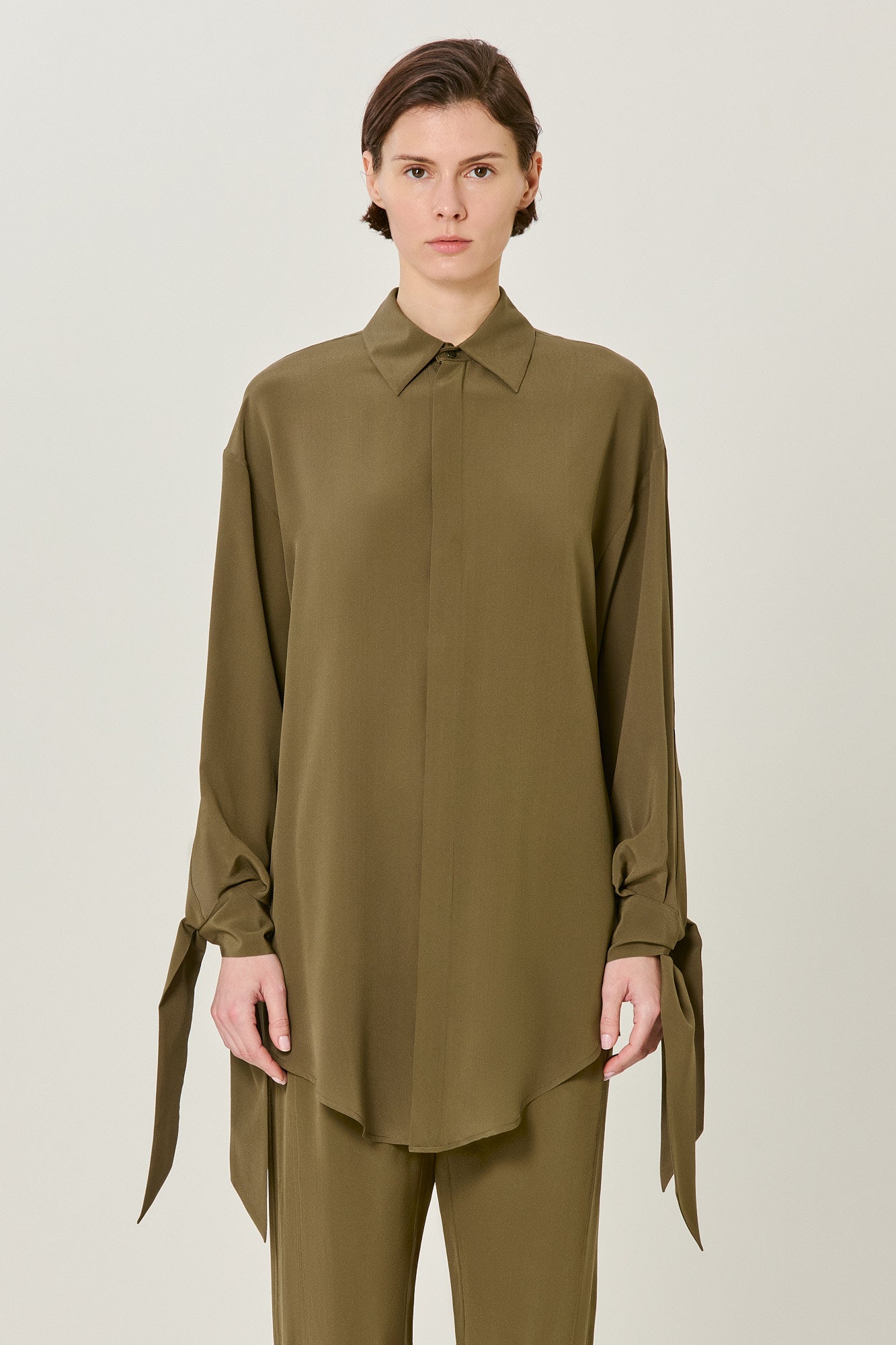 Sa Su Phi Susanna camicia fango crepe de chine