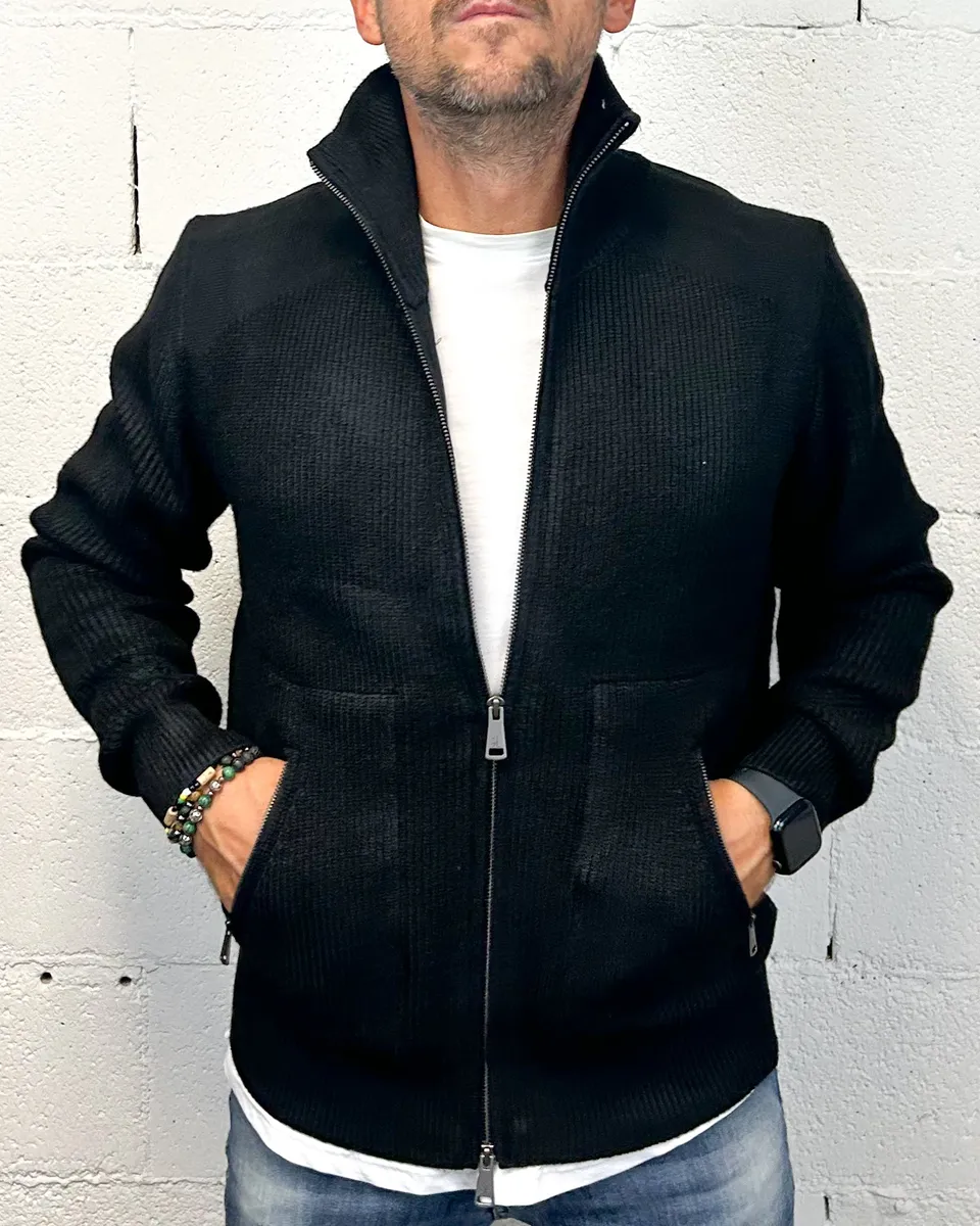 Gianni Lupo felpa con zip nera