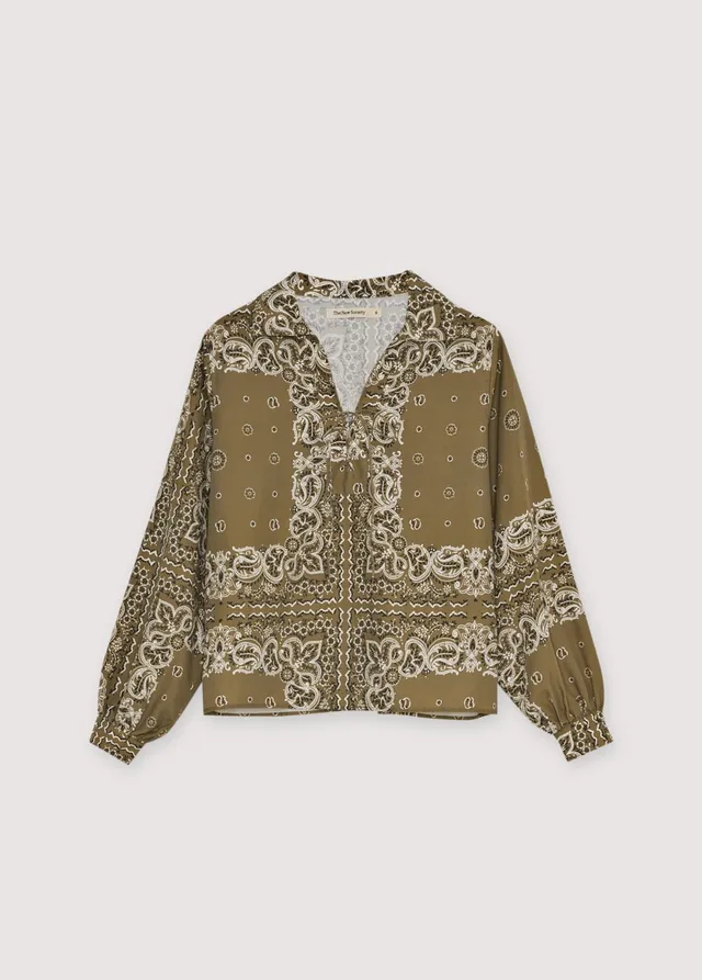 The New Society Waterlily Shirt camicia bandana print donna lavabile