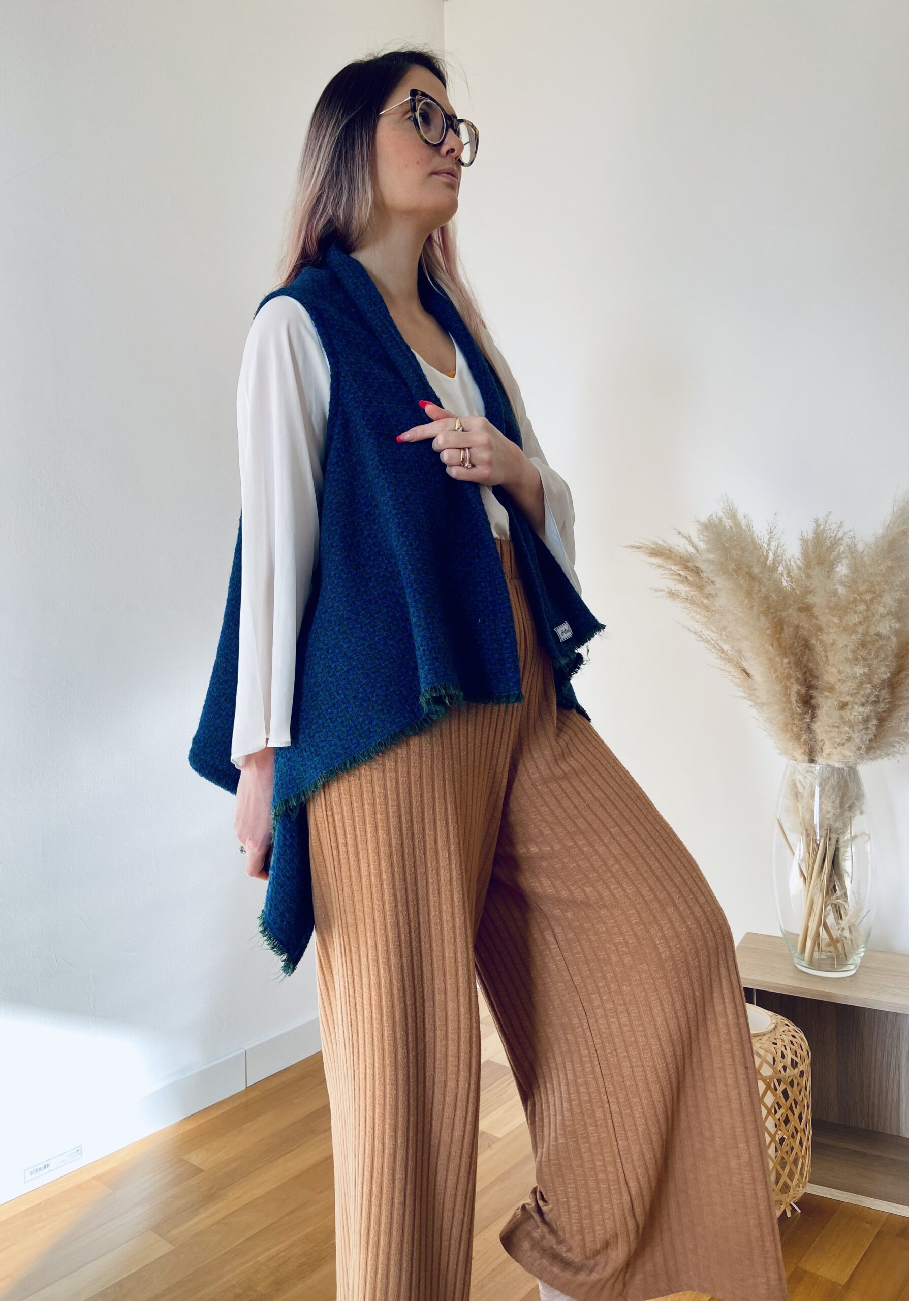 Patrice Lauri Anne Poncho Gilet donna in cotone