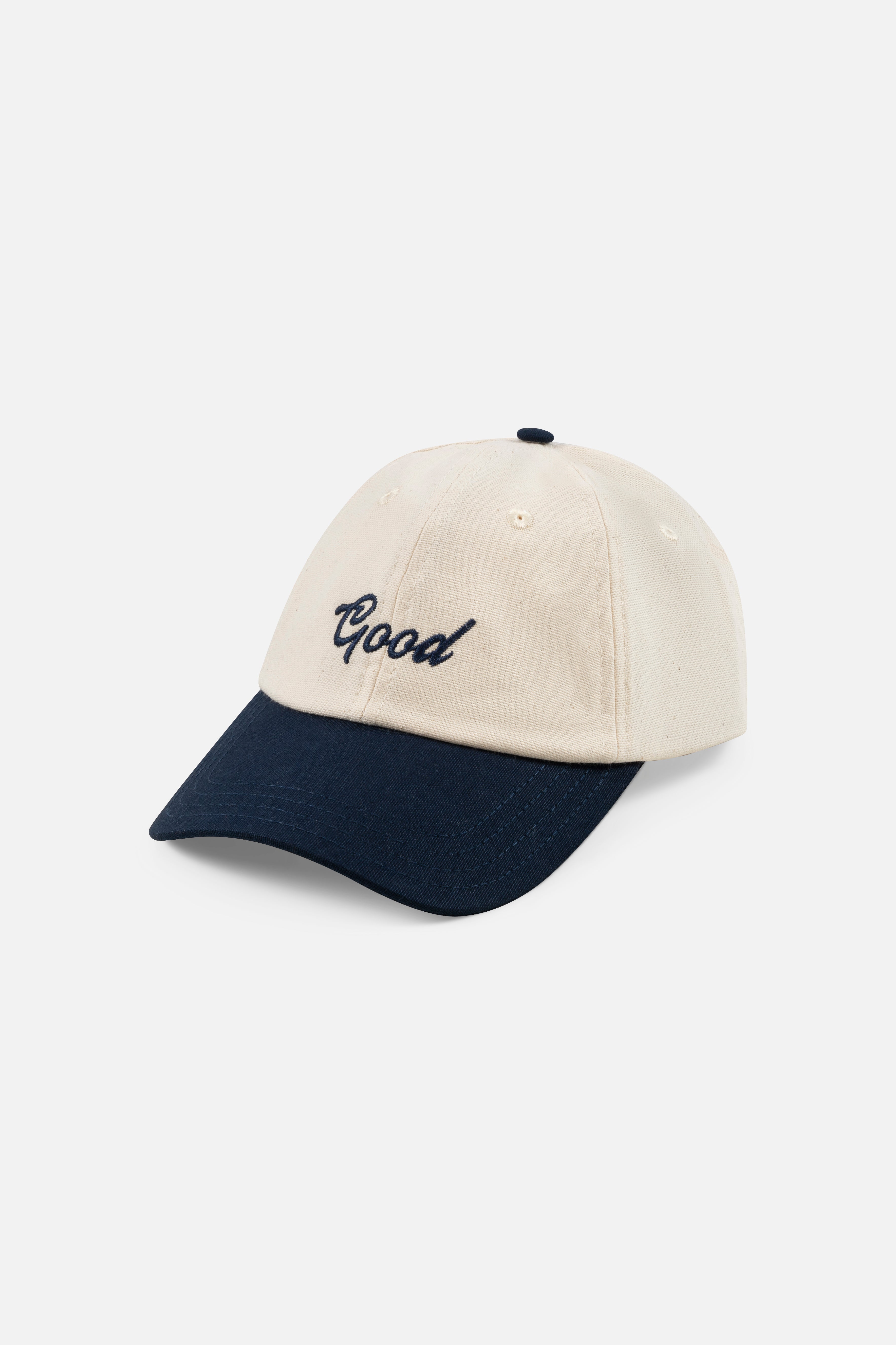 GOODPEOPLE Five-Panel cappellino cotone off white navy