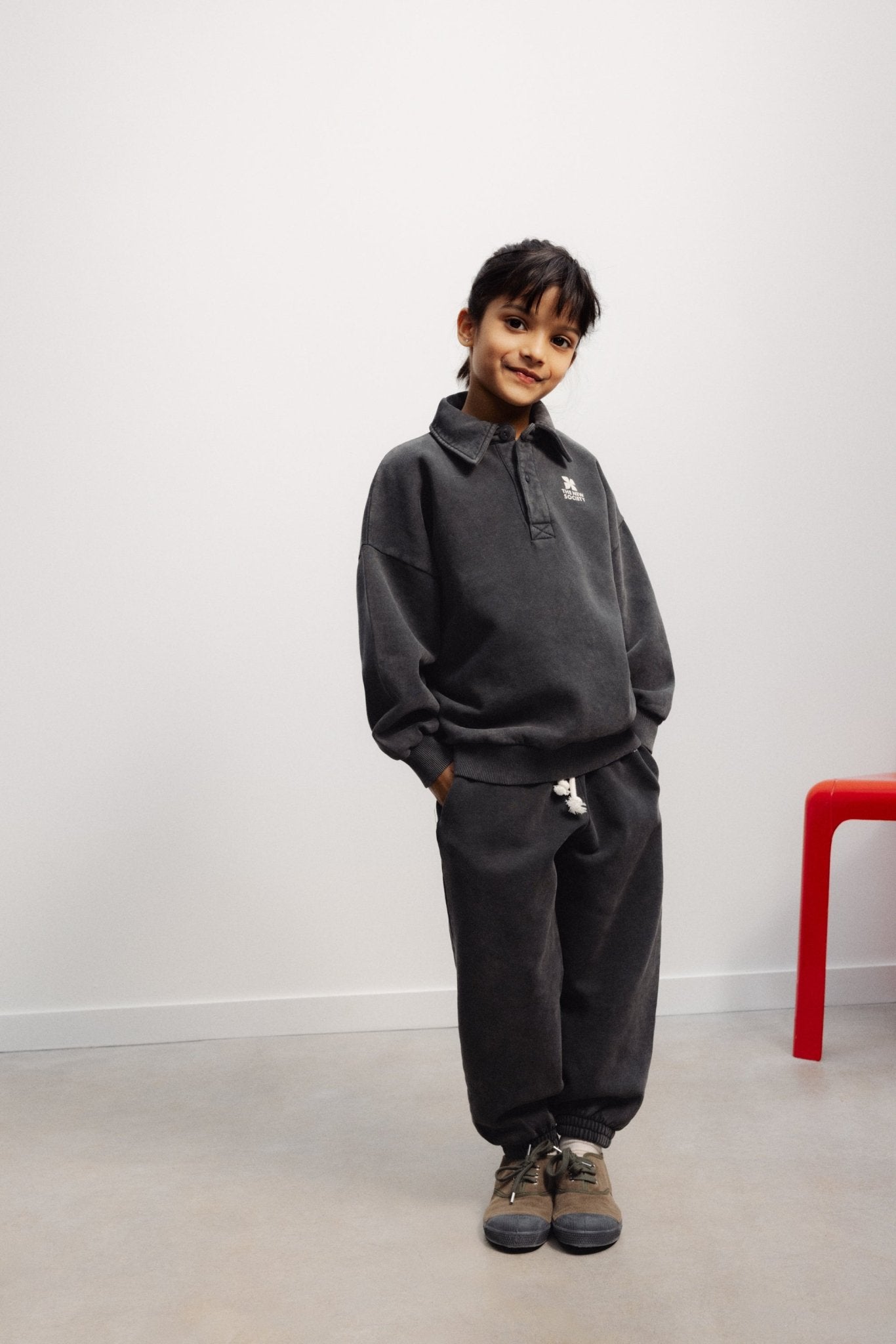 The New Society TNS Logo joggers forged iron cotone