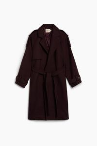 The New Society Tully Woman Coat cappotto donna bordeaux lana