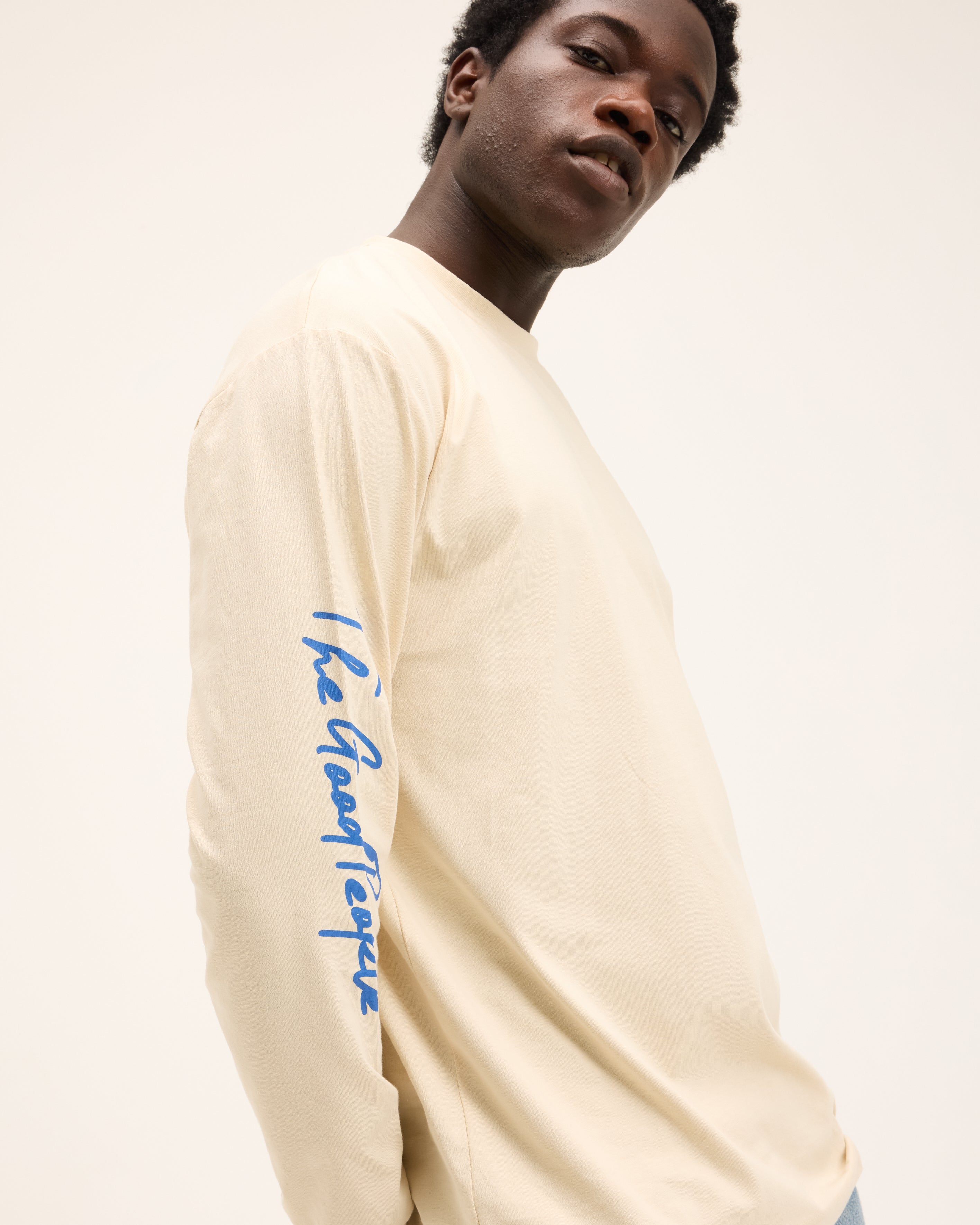 GOODPEOPLE Oliver maglia maniche lunghe cotone ecrù