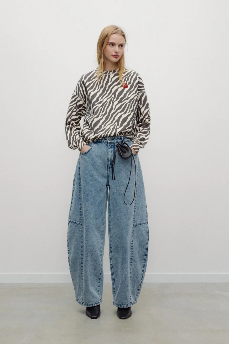 The New Society TNS Logo Woman Sweatshirt felpa zebra cotone