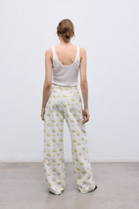 The New Society Mimosa Pantaloni Donna Denim Stampa Floreale