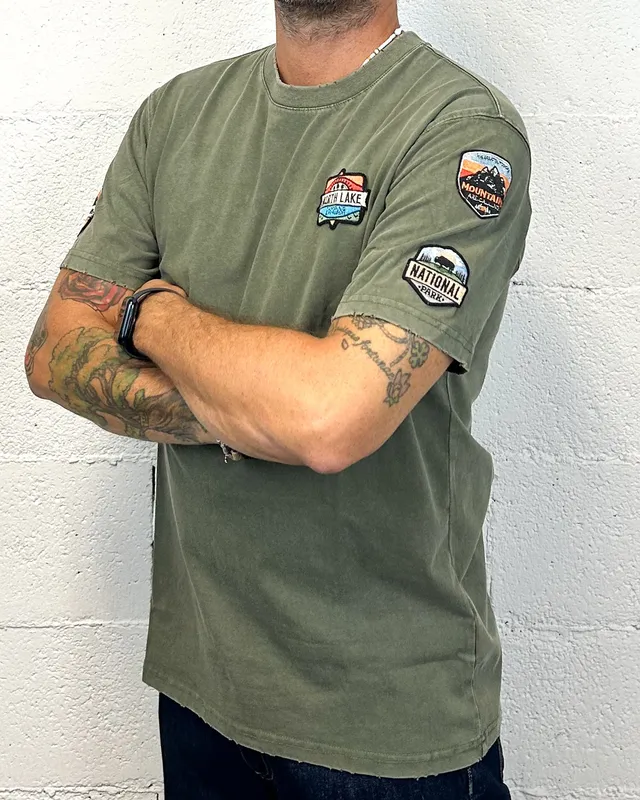 GIANNI LUPO Patch t-shirt military uomo