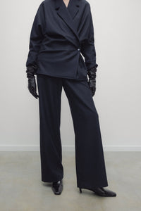 The New Society Faith pantaloni donna Black Iris gessati larghi