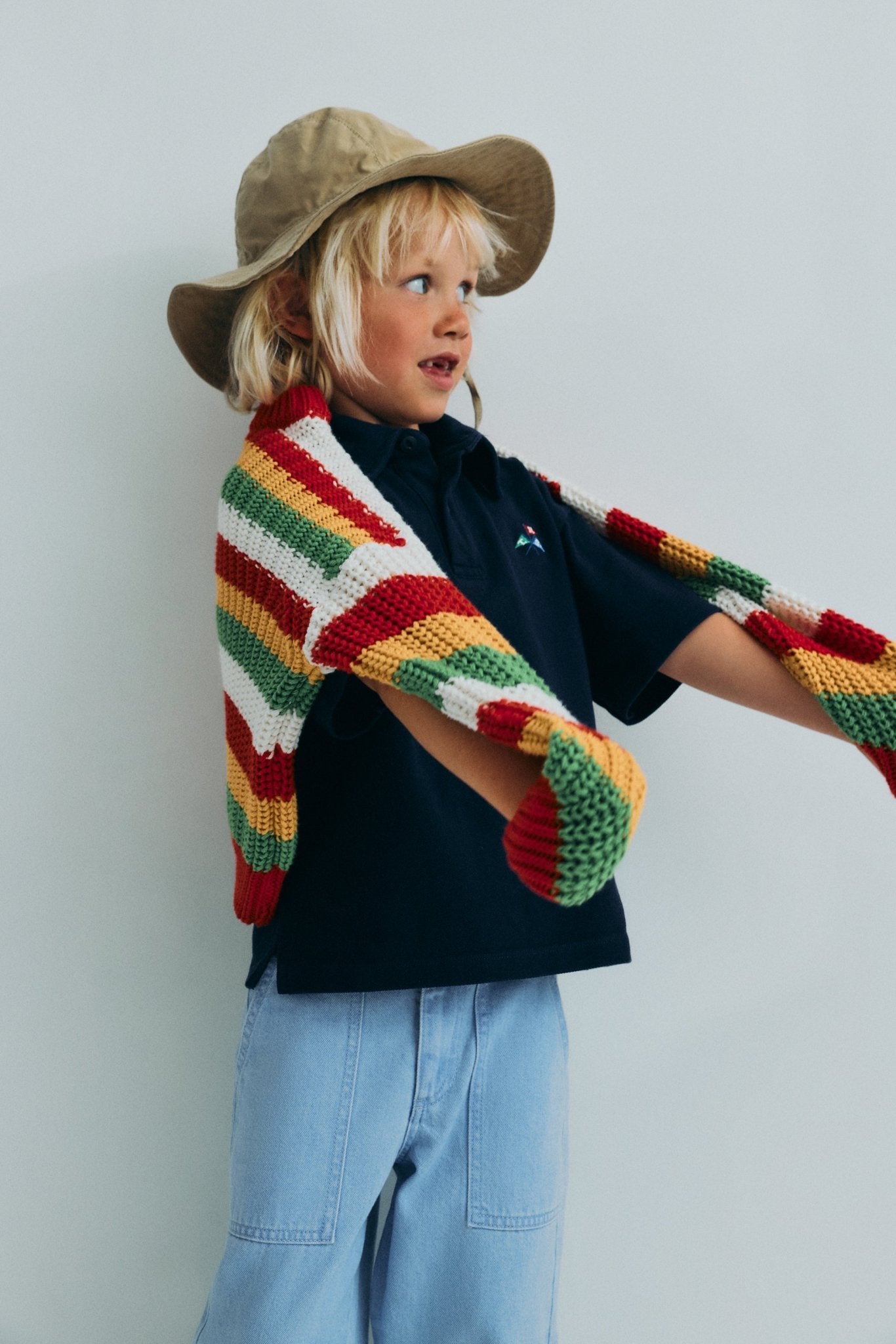 THE NEW SOCIETY Gorse cappello bimbi sabbia cotone