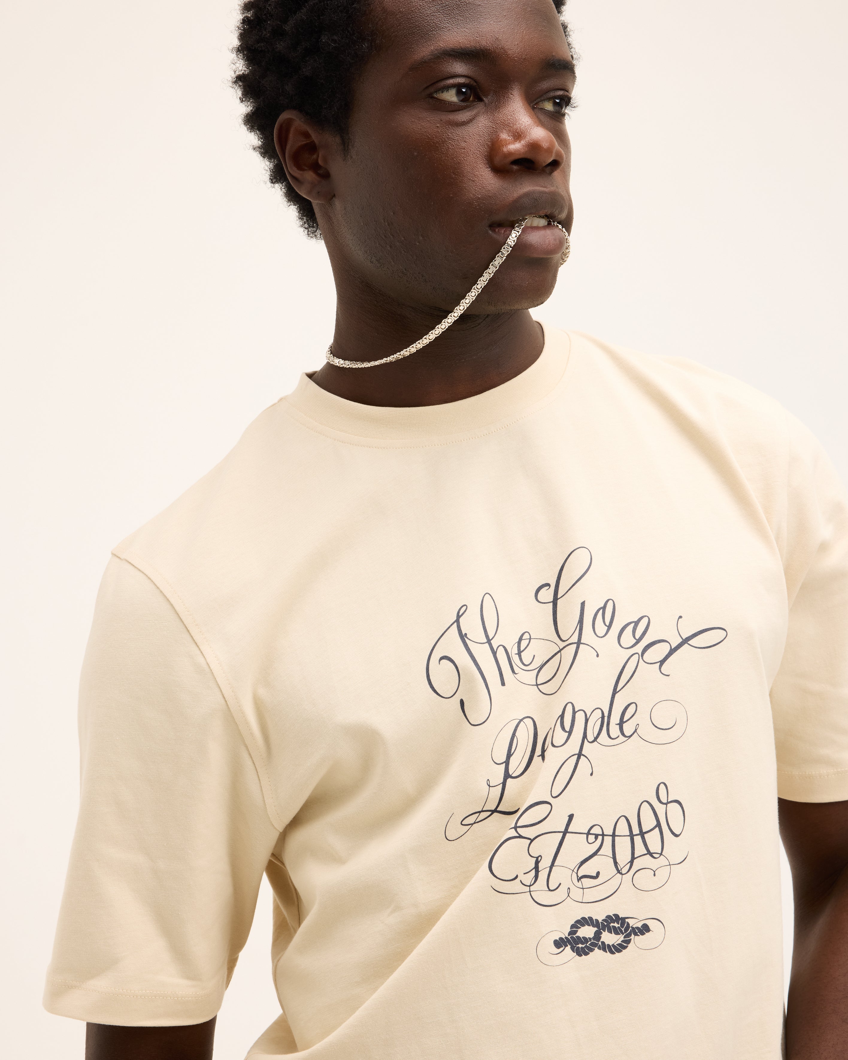 GOODPEOPLE Oscar Artwork t-shirt cotone off white