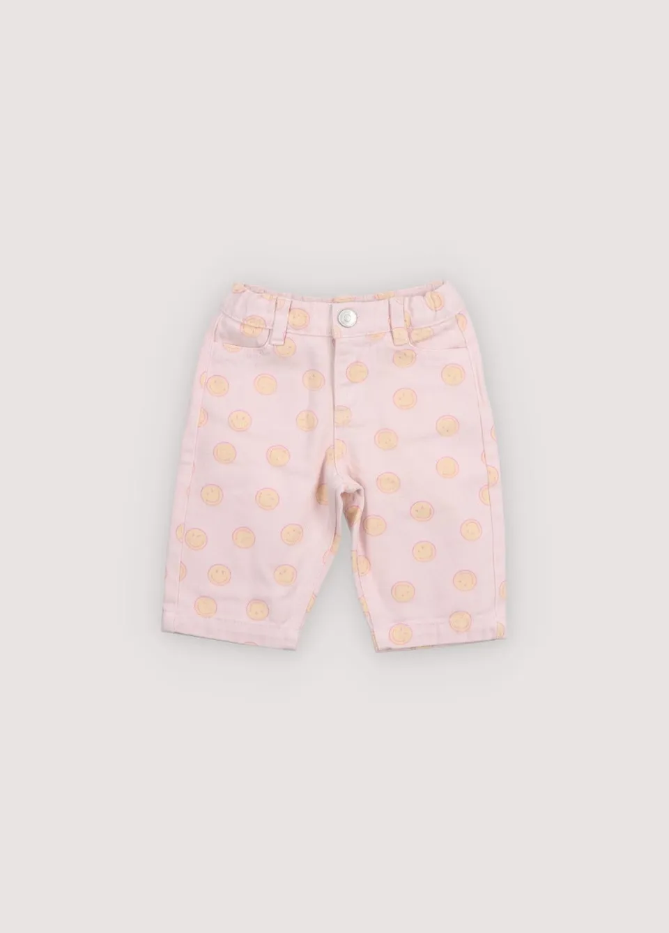 The New Society SmileyWorld Smiley Print pantaloni jeans neonato denim